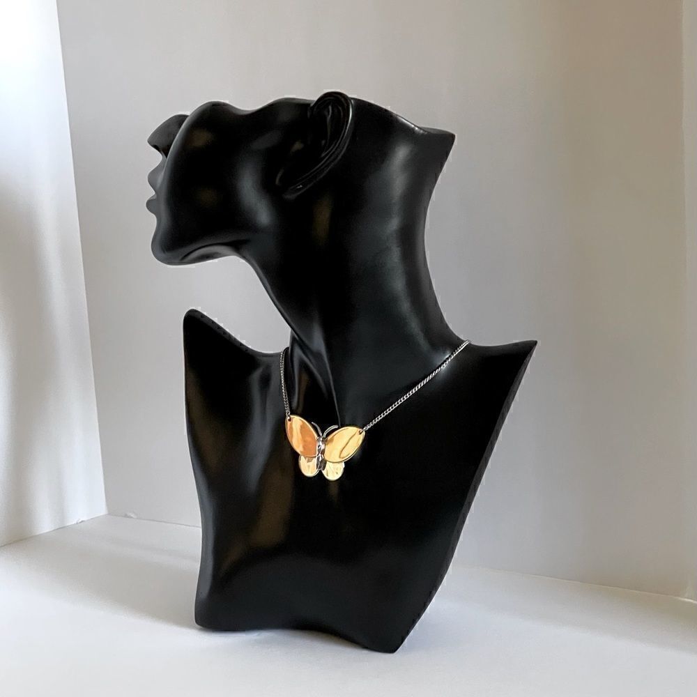 AVON vintage butterfly two tones necklace